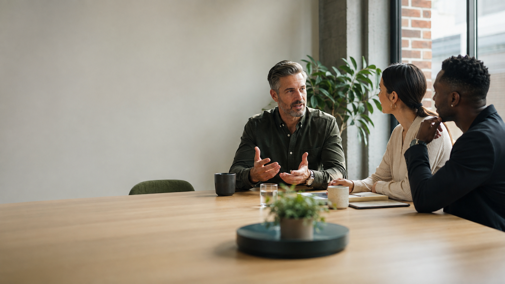 A small business team working together on sales strategy